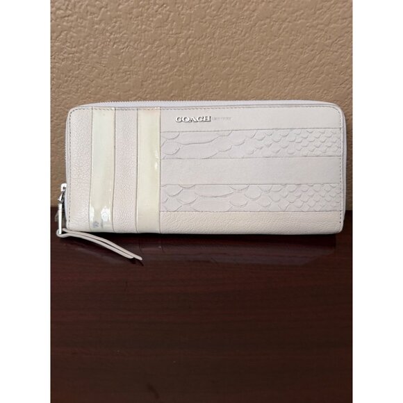 Coach Patchwork Leather Business Carryall + Matching Wallet 30476 White Snakeski - Picture 11 of 16